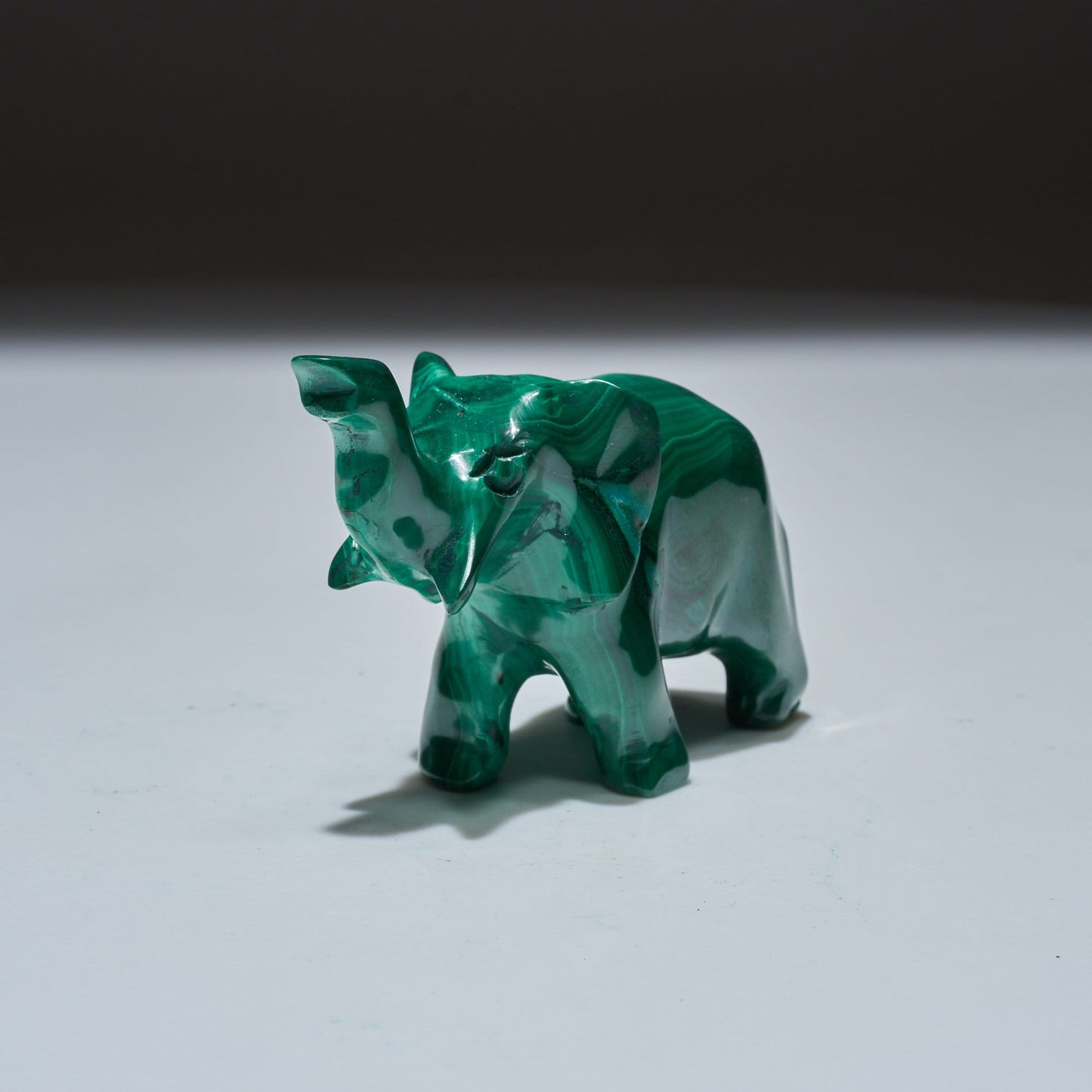 0.23 LB Carved Malachite Elephant