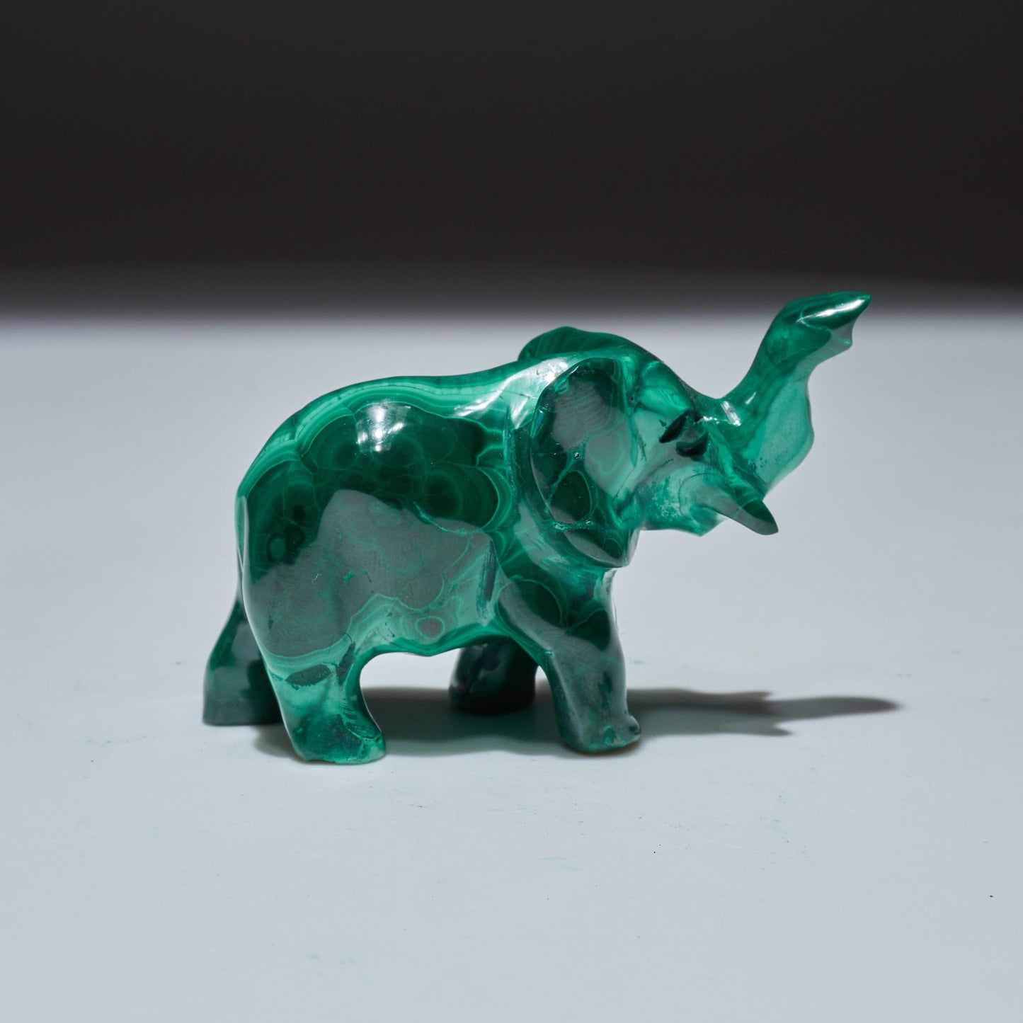 0.23 LB Carved Malachite Elephant