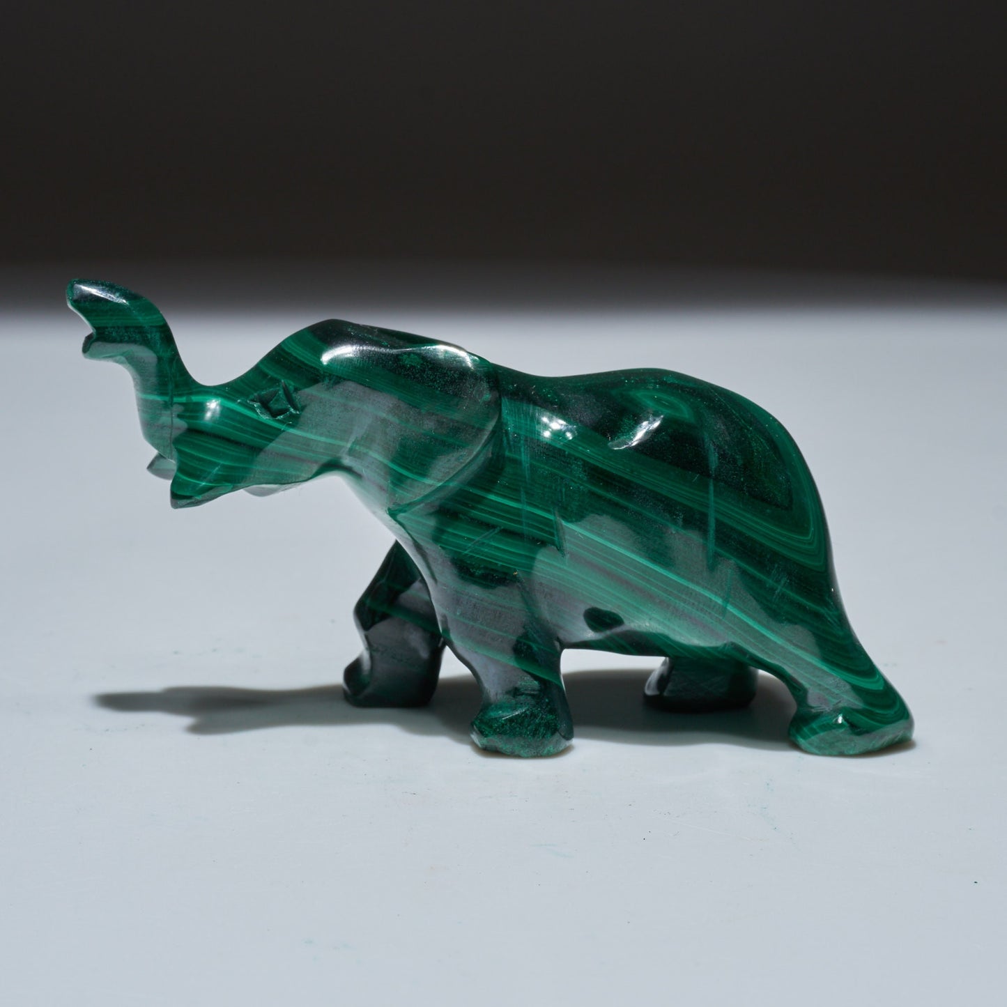 0.29 LB Carved Malachite Elephant