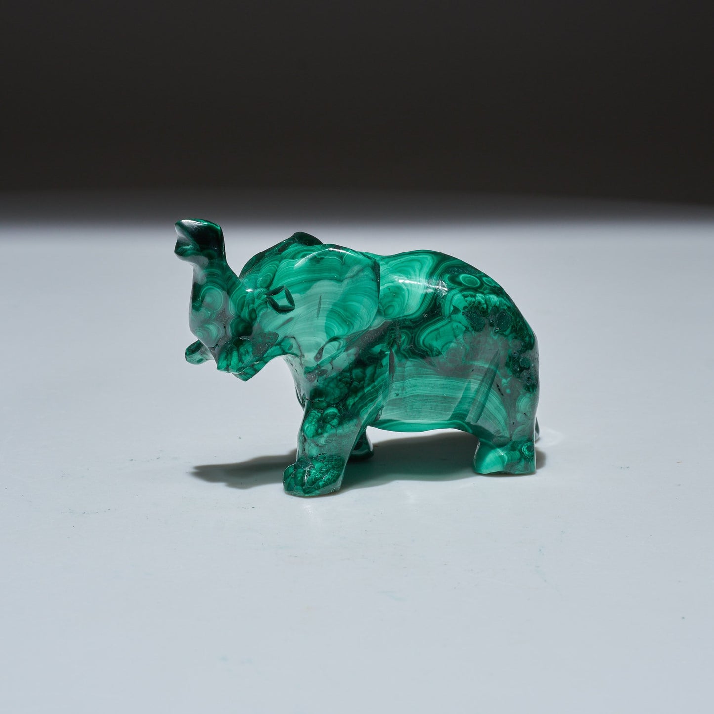 0.23 LB Carved Malachite Elephant