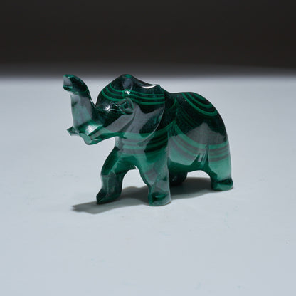 0.24 LB Carved Malachite Elephant