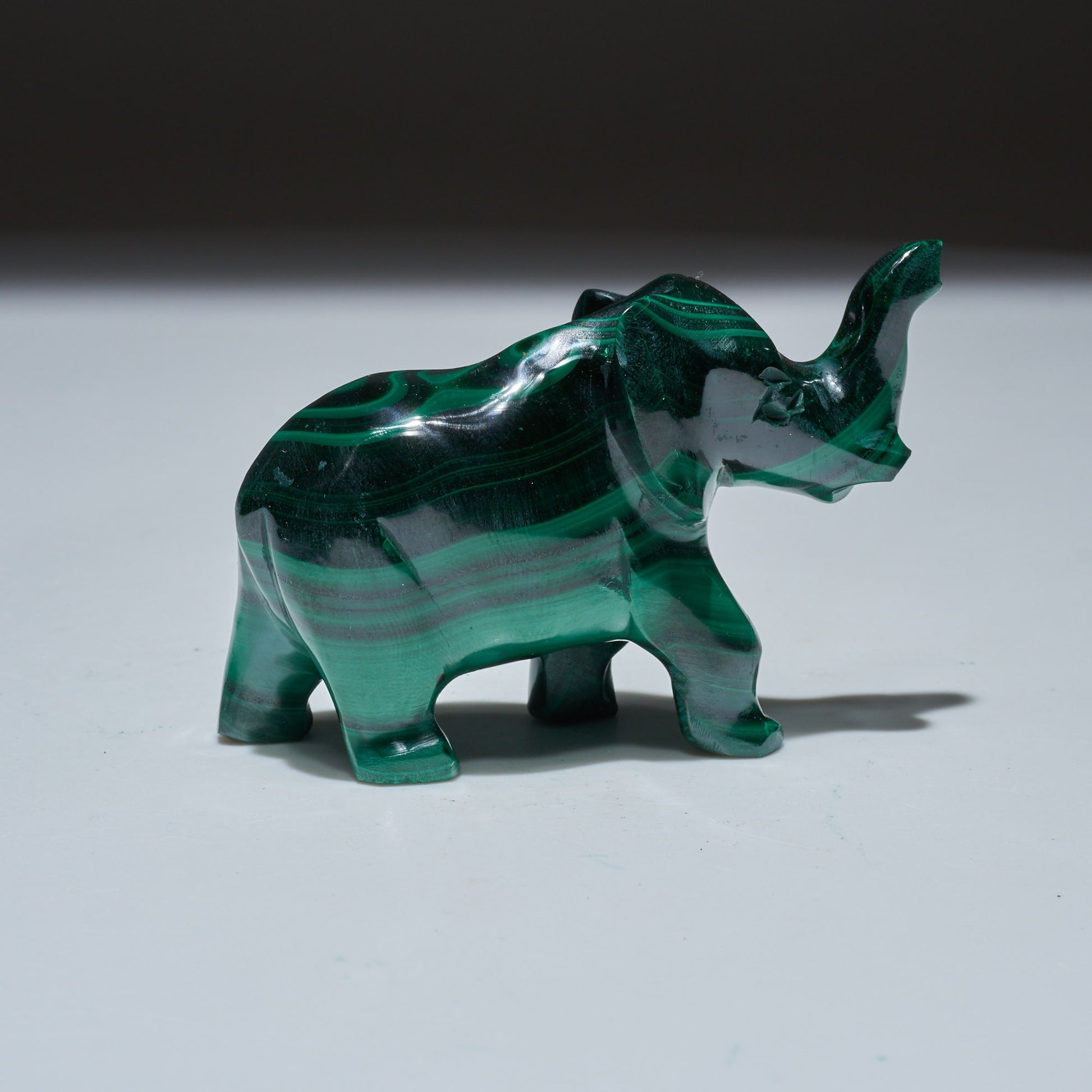 0.24 LB Carved Malachite Elephant