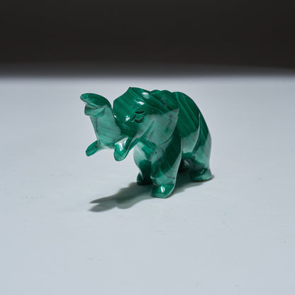 0.18 LB Carved Malachite Elephant