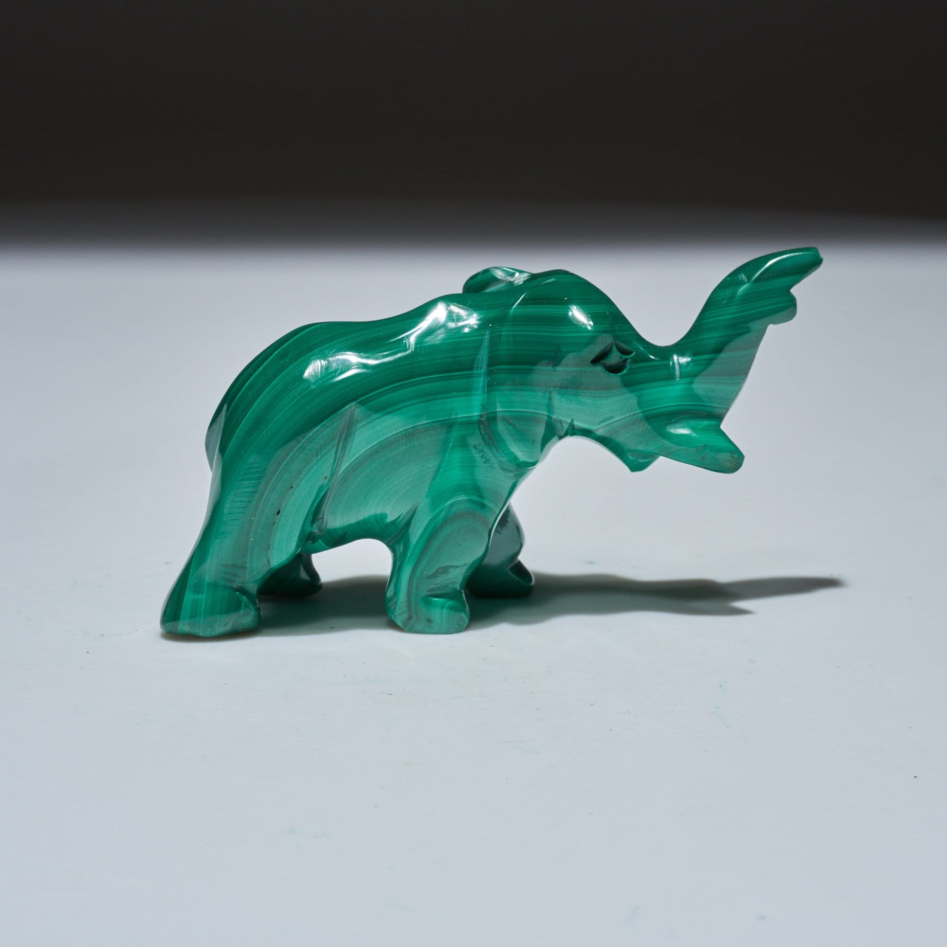 0.18 LB Carved Malachite Elephant