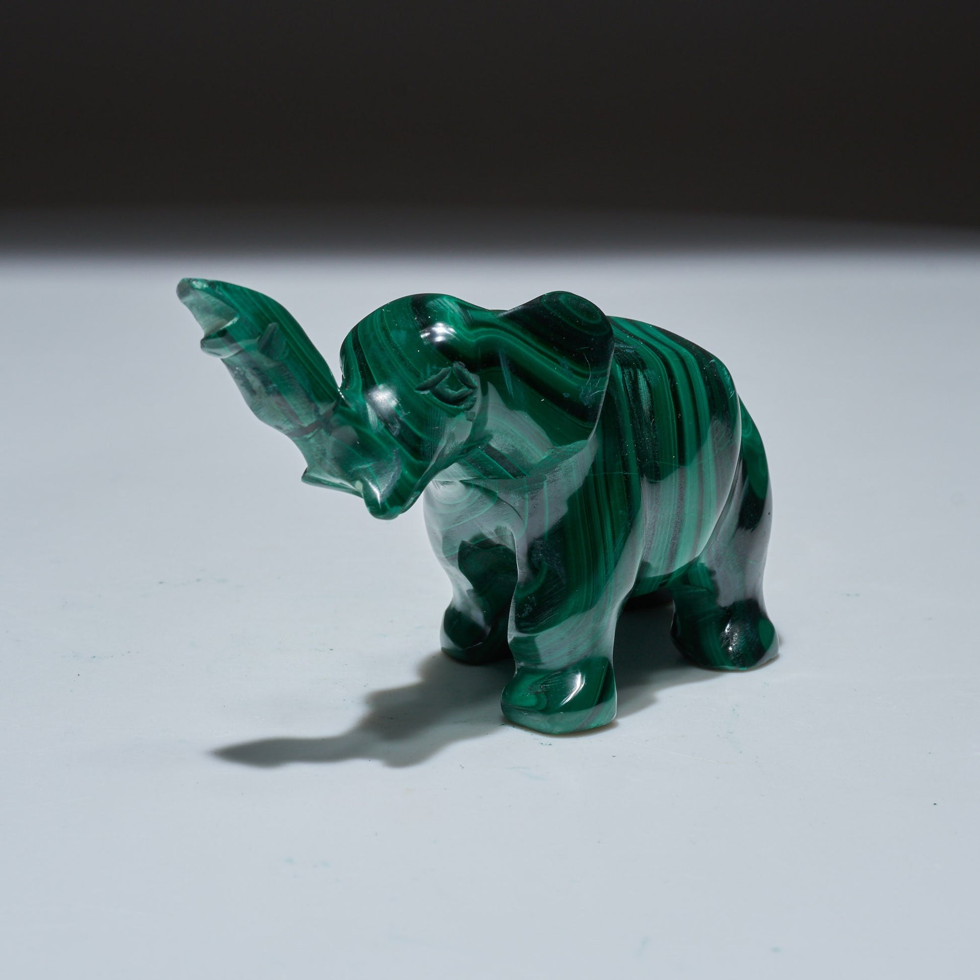 0.3 LB Carved Malachite Elephant