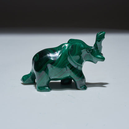 0.23 LB Carved Malachite Elephant