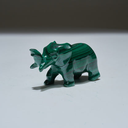 0.19 LB Carved Malachite Elephant