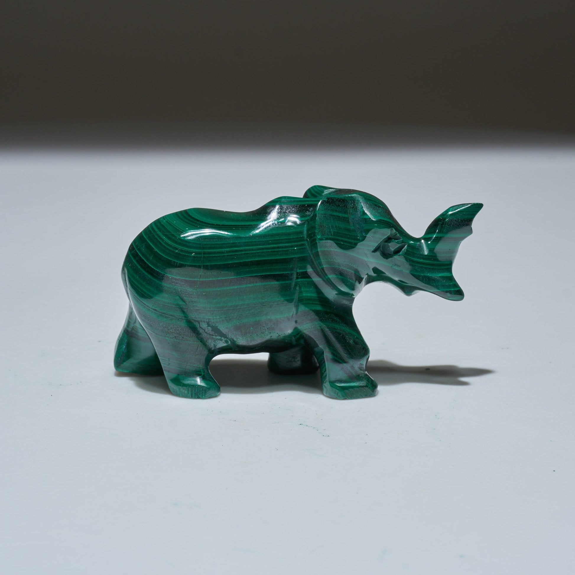 0.19 LB Carved Malachite Elephant