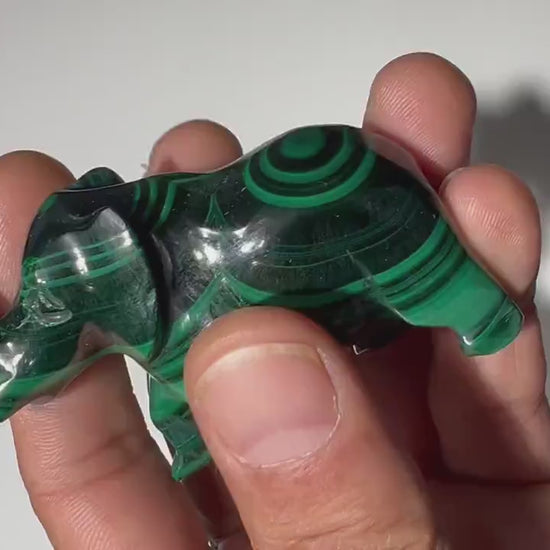 0.24 LB Carved Malachite Elephant