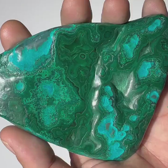 0.54 LB Polished Malachite & Chrysocolla Freeform