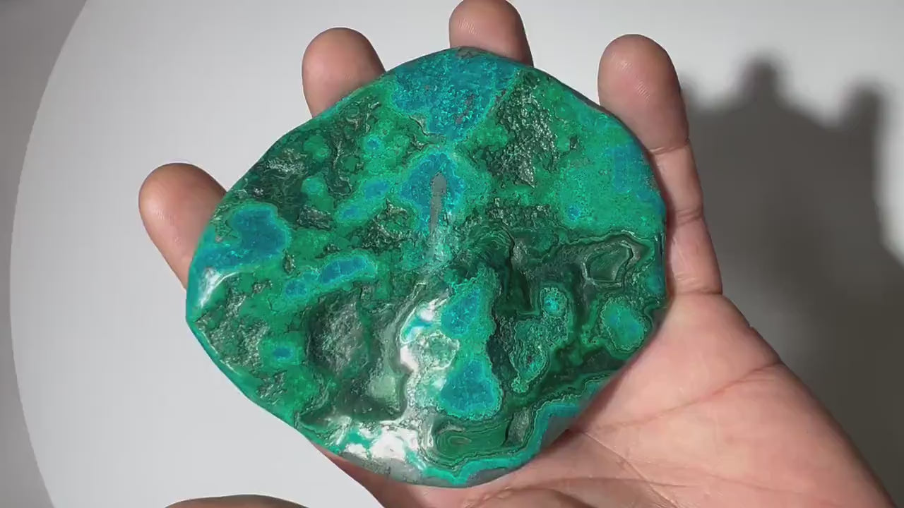 0.41 LB Polished Malachite & Chrysocolla Freeform