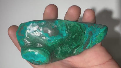 0.3 LB Polished Malachite & Chrysocolla Freeform