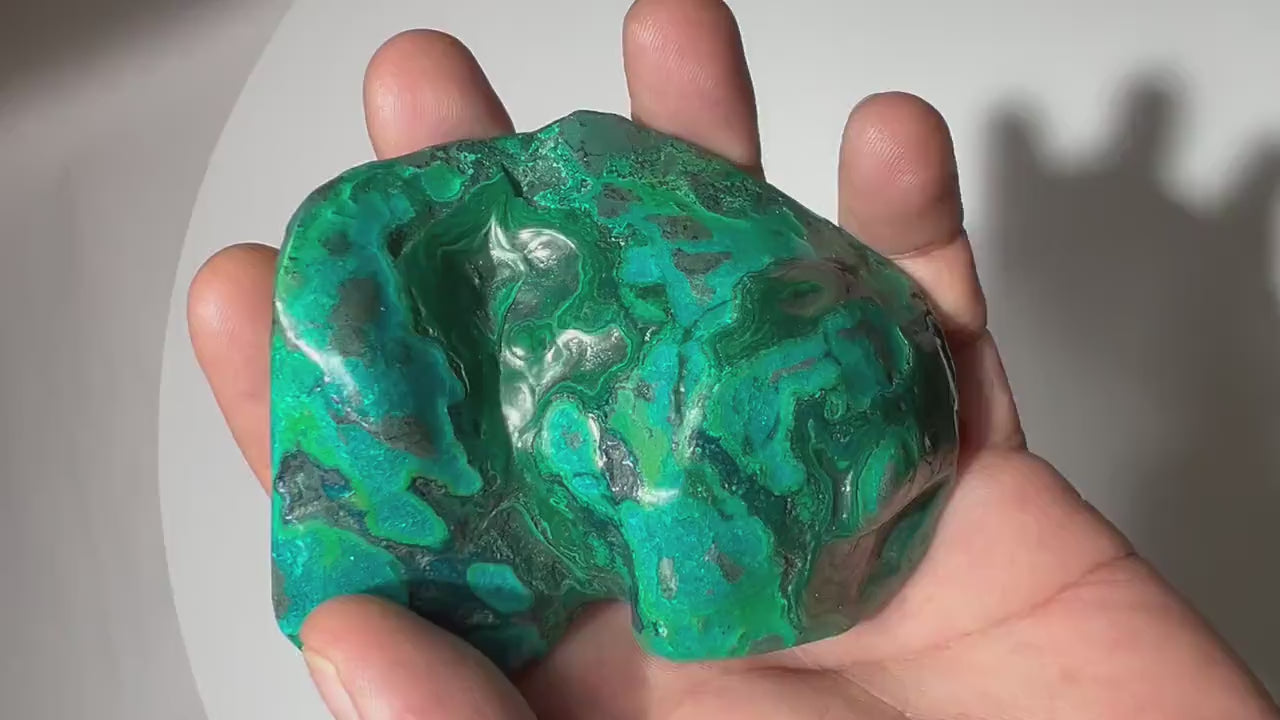 0.41 LB Polished Malachite & Chrysocolla Freeform