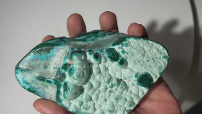 1.28 LB Polished Malachite & Chrysocolla Freeform