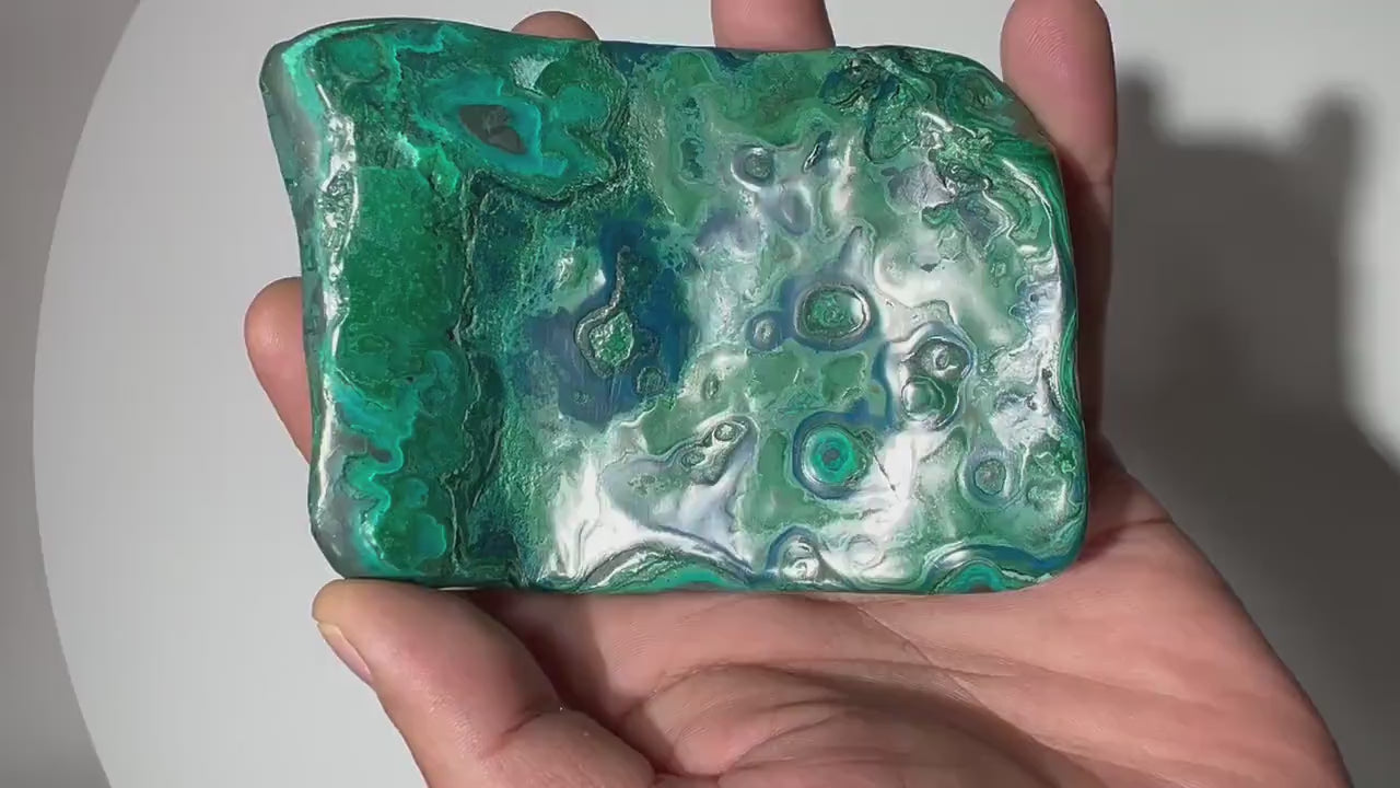 0.58 LB Polished Malachite & Chrysocolla Freeform