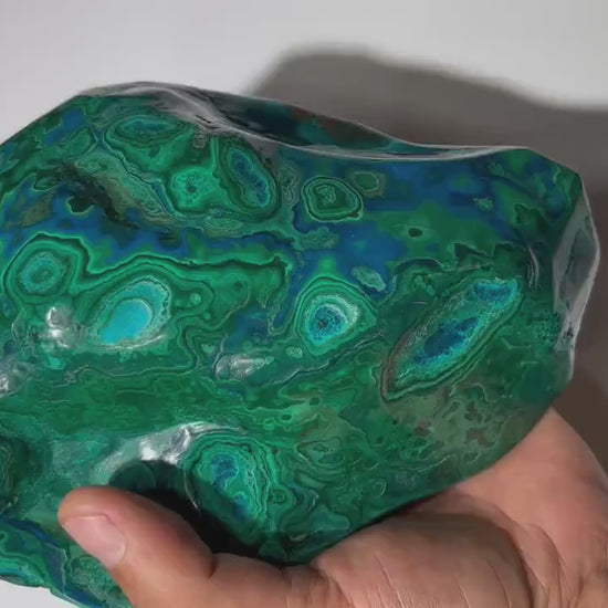 2.72 LB Polished Malachite & Chrysocolla Freeform