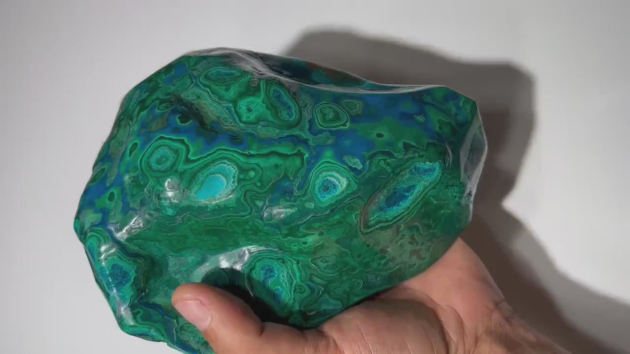 2.72 LB Polished Malachite & Chrysocolla Freeform