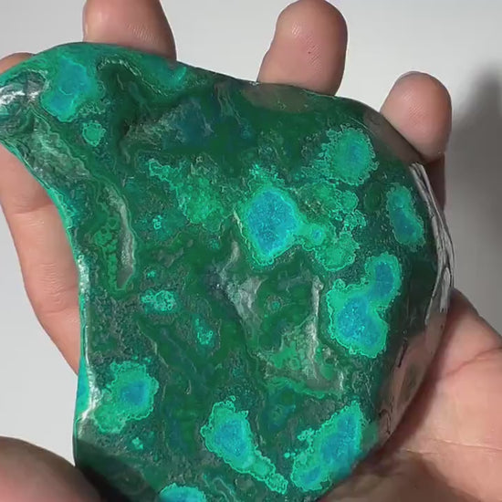 0.5 LB Polished Malachite & Chrysocolla Freeform