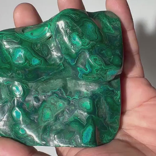 0.65 LB Polished Malachite & Chrysocolla Freeform