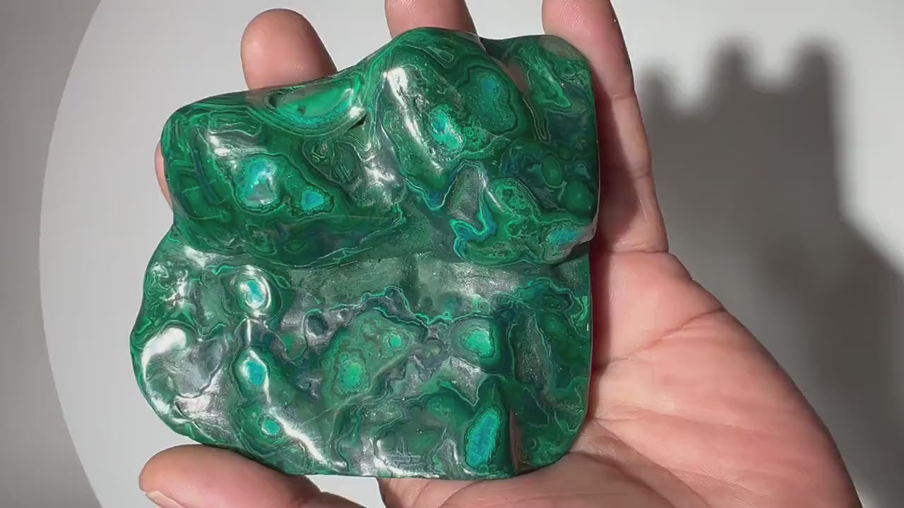 0.65 LB Polished Malachite & Chrysocolla Freeform