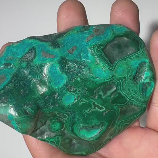 0.37 LB Polished Malachite & Chrysocolla Freeform