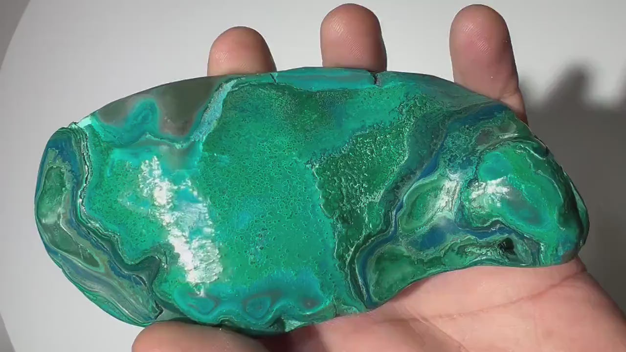 0.57 LB Polished Malachite & Chrysocolla Freeform