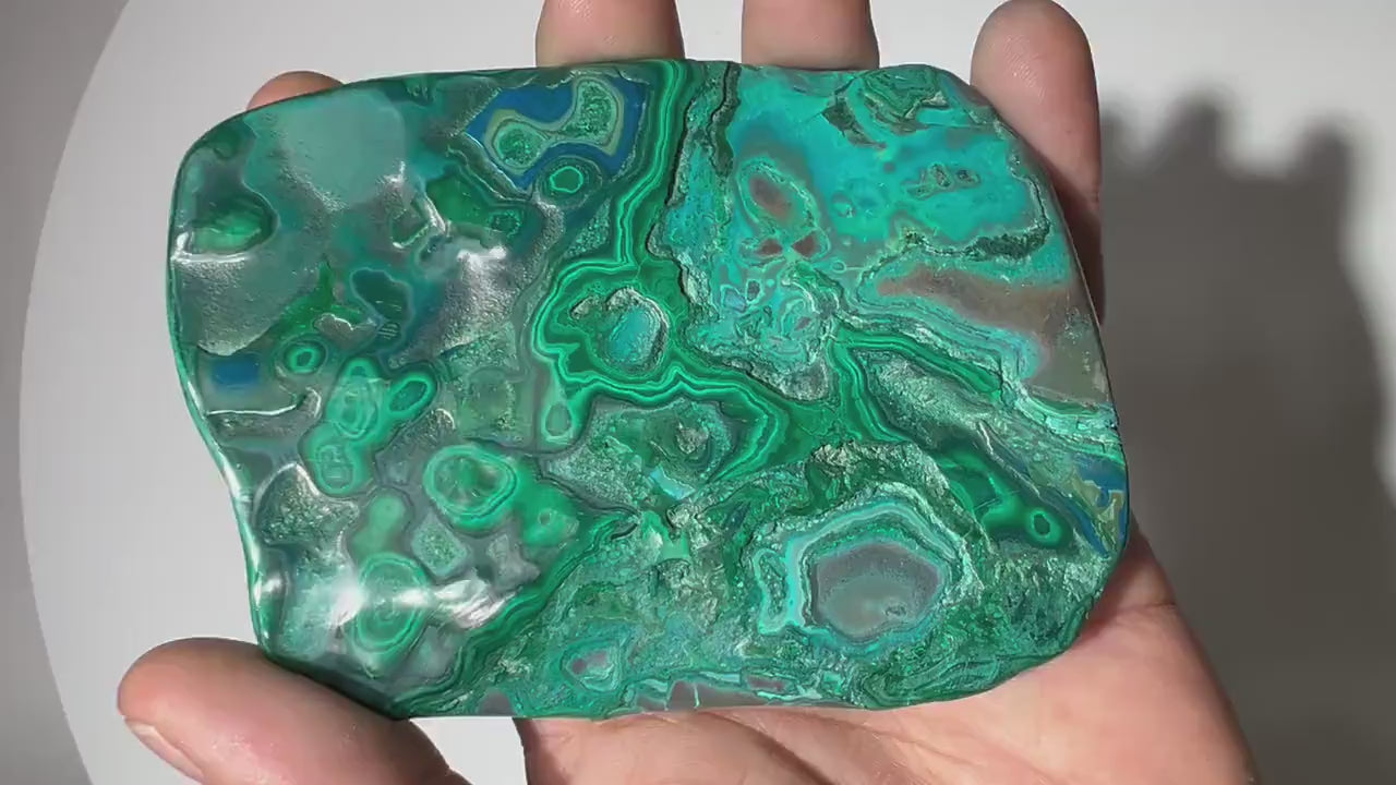 0.49 LB Polished Malachite & Chrysocolla Freeform