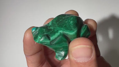 0.15 LB Carved Malachite Frog