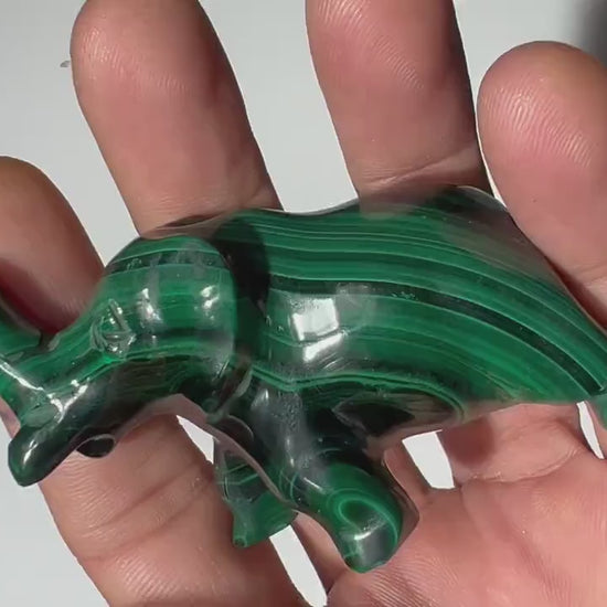 0.23 LB Carved Malachite Elephant