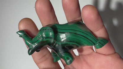 0.23 LB Carved Malachite Elephant