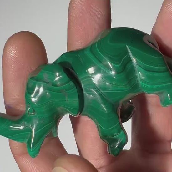 0.18 LB Carved Malachite Elephant