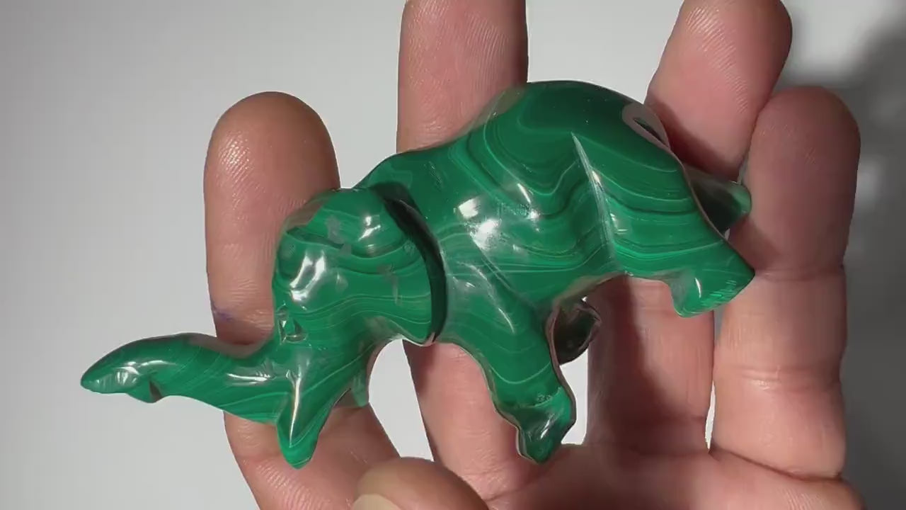 0.18 LB Carved Malachite Elephant