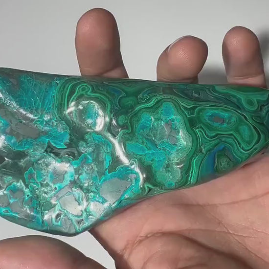 0.58 LB Polished Malachite & Chrysocolla Freeform