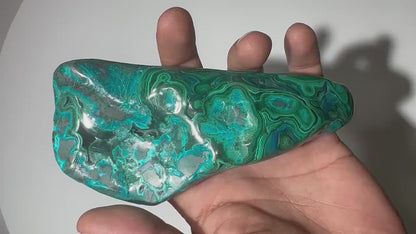 0.58 LB Polished Malachite & Chrysocolla Freeform