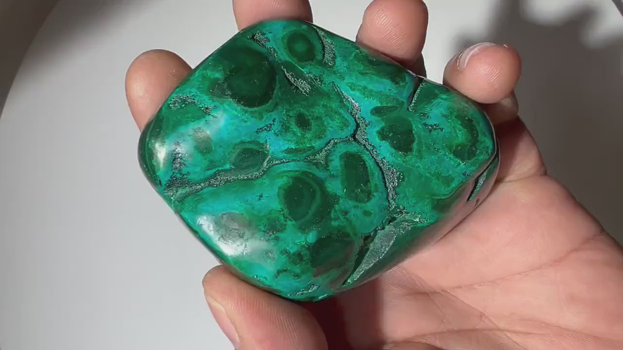 0.67 LB Polished Malachite & Chrysocolla Freeform