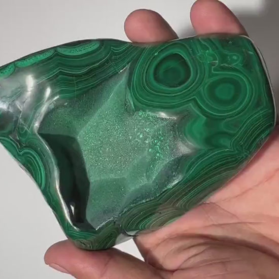 1.6 LB Malachite Freeform Half Natural Half Polished