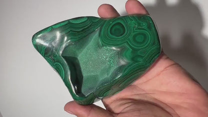 1.6 LB Malachite Freeform Half Natural Half Polished