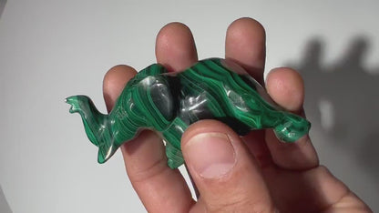 0.31 LB Carved Malachite Elephant