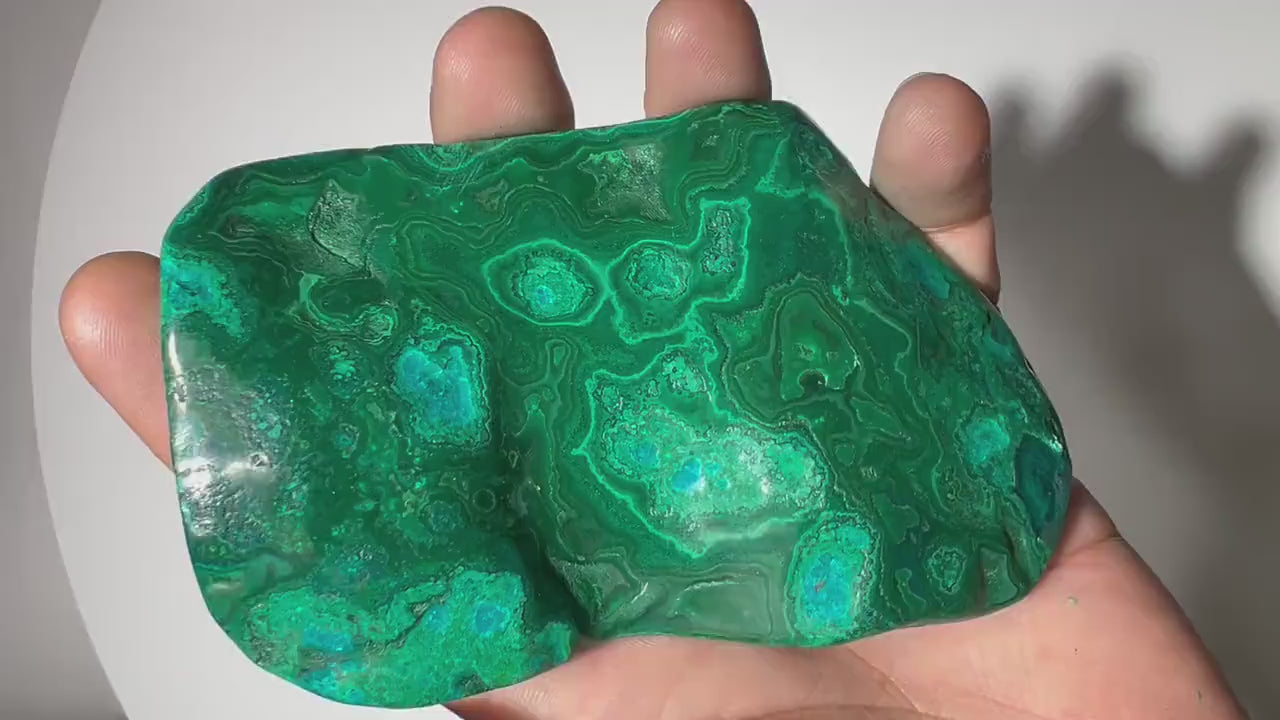 0.45 LB Polished Malachite & Chrysocolla Freeform