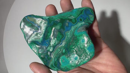 0.49 LB Polished Malachite & Chrysocolla Freeform