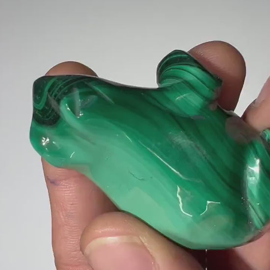 0.22 LB Carved Malachite Frog