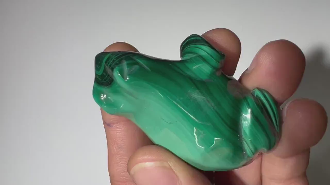 0.22 LB Carved Malachite Frog