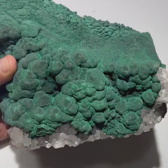 10.53 LB, 8.66 inches Cabinet Museum Malachite & Quartz Collector Specimen