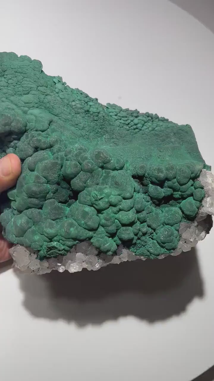 10.53 LB, 8.66 inches Cabinet Museum Malachite & Quartz Collector Specimen