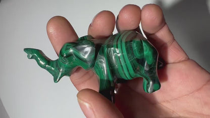 0.3 LB Carved Malachite Elephant