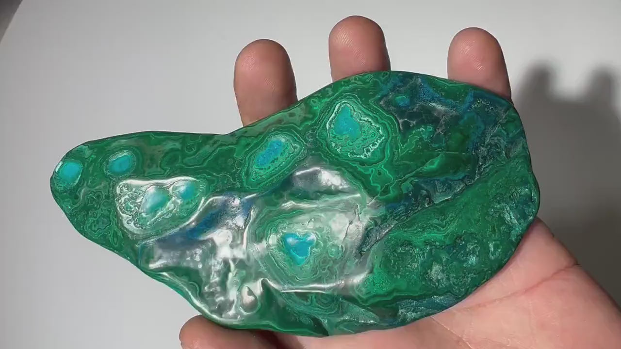 0.58 LB Polished Malachite & Chrysocolla Freeform