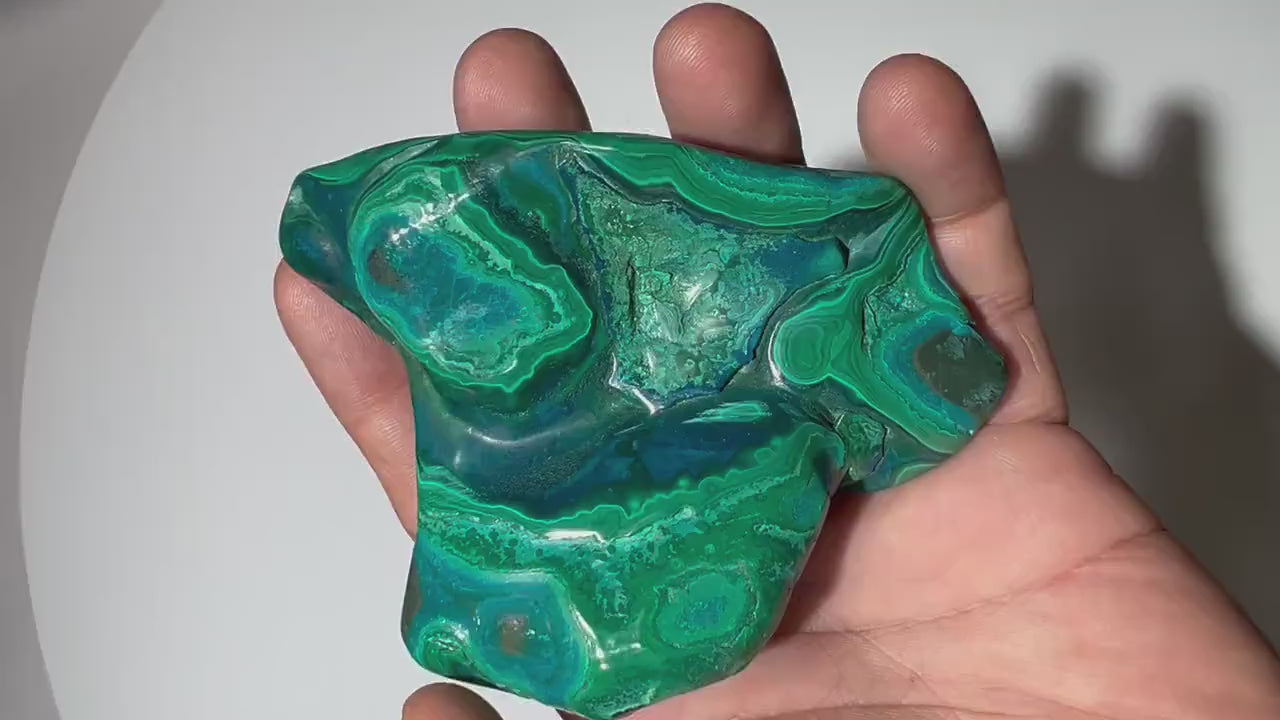 0.49 LB Polished Malachite & Chrysocolla Freeform