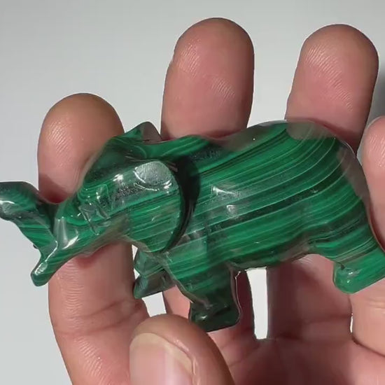 0.19 LB Carved Malachite Elephant