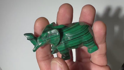 0.19 LB Carved Malachite Elephant