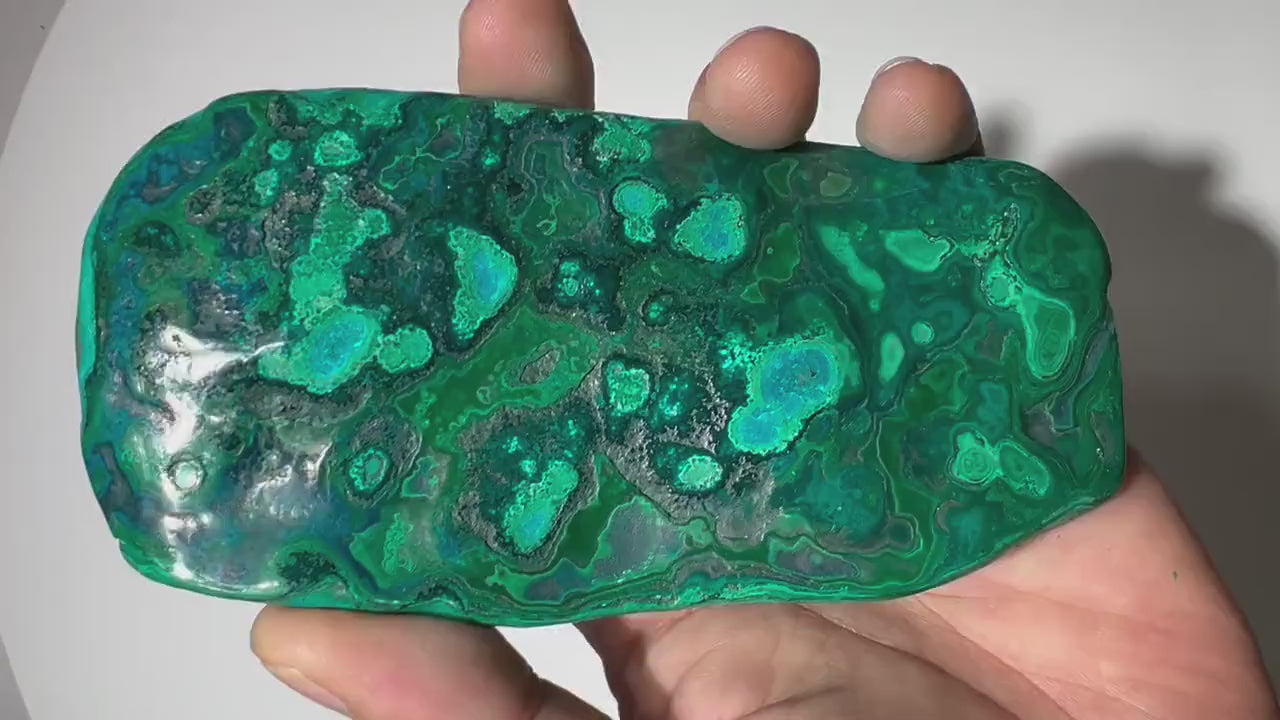 0.6 LB Polished Malachite & Chrysocolla Freeform